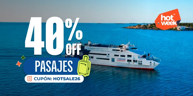 50% de descuento en pasajes con el cupón HOTSALE26 en Colonia Express