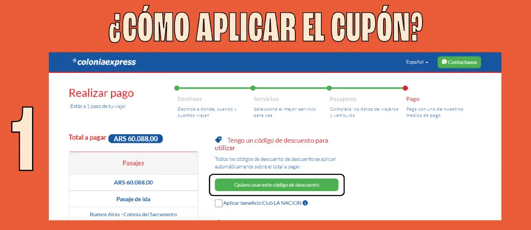 Instructivo para aplicar tu cupón de descuento del hot sale en Colonia Express