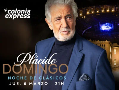 Banner de Plácido Domingo - Colonia Express